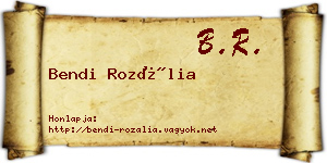 Bendi Rozália névjegykártya